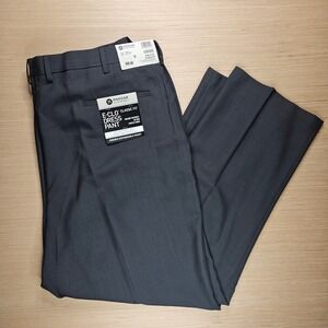 Haggar Mens ECLO Classic Fit Dress Pants Hidden Expandable Waist 44x32 Grey NEW